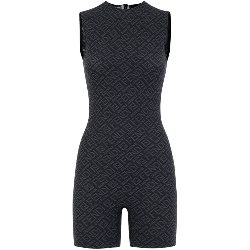 FENDI x SKIMS SLEEVELESS MID THIGH BODY SUIT